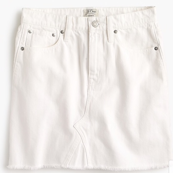 NWOT JCrew Denim White Skirt - Picture 1 of 3